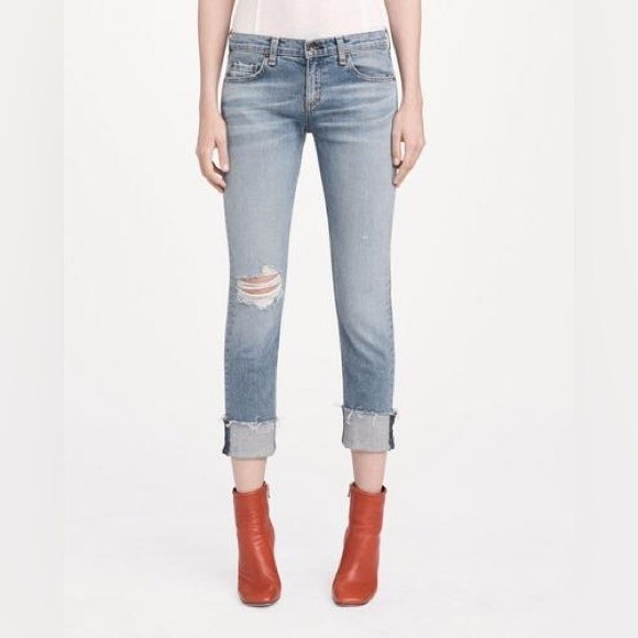 Rag & Bone Dre Boyfriend Jeans in June Wash 25 - Picture 2 of 14